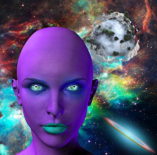 Posterazzi PSTRFF200421S The face of Female Alien Colorful Universe and Abstract exoplanet on a Background Photo Print 11 x 17 Multi