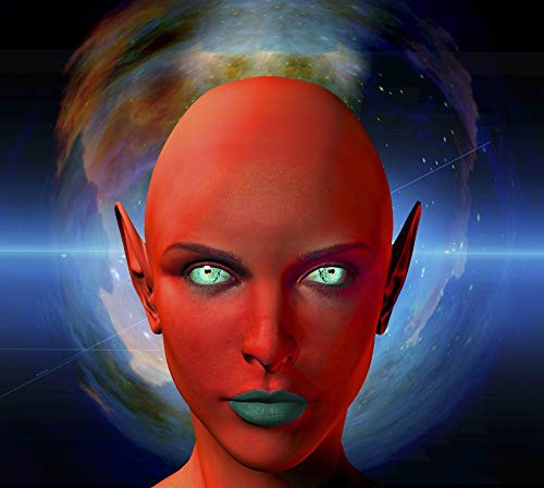 Posterazzi PSTRFF200615S The face of Female Alien Colorful Universe on a Background Photo Print 11 x 17 Multi