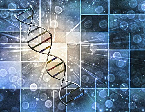 Posterazzi PSTRFF700014H DNA Strand Vivid Background with Geometric Abstract Photo Print 11 x 17 Multi