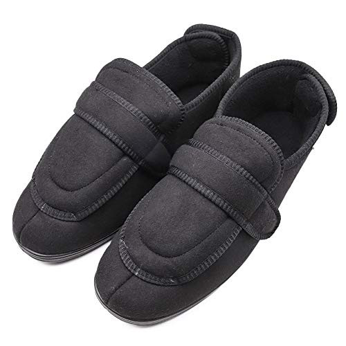 MediFeet Men s Memory Foam Diabetic Slippers Extra Wide Width Adjustable Edema House Shoes for Diabetics Swollen Feet