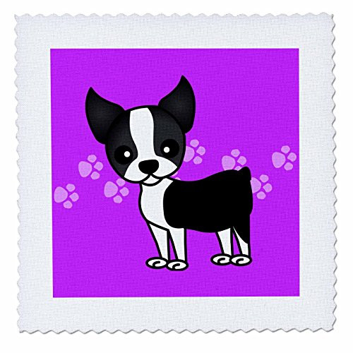3dRose qs 12086 1 Cute Boston Terrier Purple Pawprint Background Quilt Square 10 by 10 Inch 3dRose qs 12086 1 Cute Boston Terrier Purple Pawprint Background Quilt Square 10 by 10 Inch