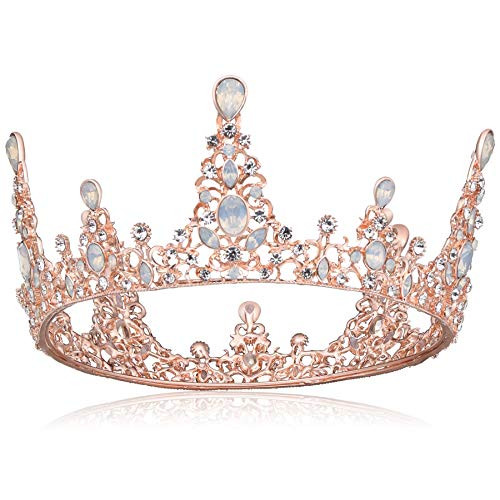 Coucoland Vintage Baroque Tiara Crown Crystal Queen Crowns Birthday Wedding Pageant Tiara