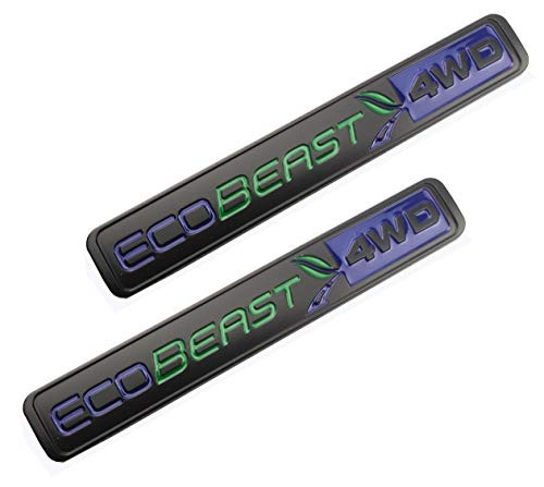 2pcs New ECOBEAST 4WD Badges Emblem 3D Nameplate Door Fender Tailgate Stickers Replacement for 2011 2018 F150  Black Green
