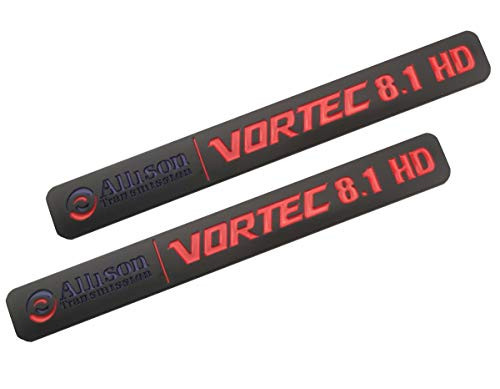 2Pcs Black Red Allison Transmission 81 Hd 81L Vortec Emblems 3D Stickers decals Badges Compatible for 2500Hd 3500Hd Gmc Silverado Sierra Truck