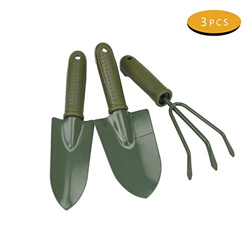 UOSC Gardening Plant Shovel Pot 3 Pieces Small Gardening Tools Seed Handheld Shovel Rake Spade