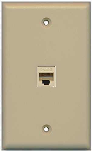 RiteAV 1 Gang 1 Port Cat6 Wall Plate   Ivory