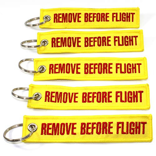 Rotary13B1 Remove Before Flight Keychain   Yellow Red   5pcs