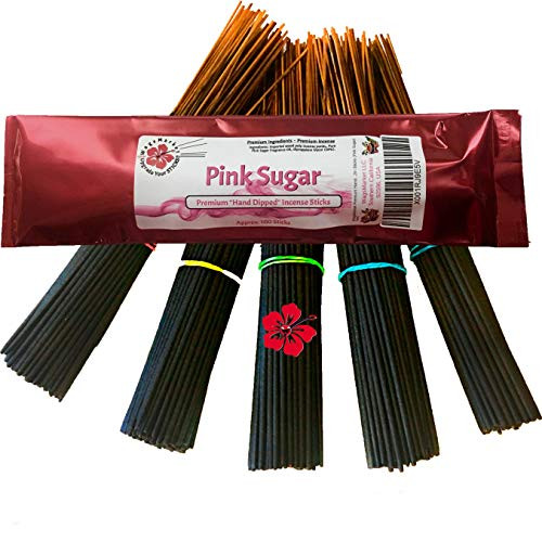 WagsMarket Premium Hand Dipped Incense Sticks, You Choose The Scent. 100-12in Sticks. (Pink Sugar)