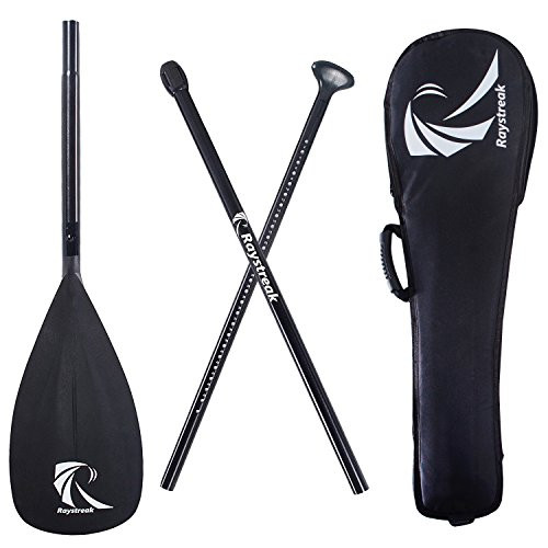 Raystreak Adjustable Alloy SUP Paddle Aluminum 3 Piece Stand Up Paddle with Paddle Bag