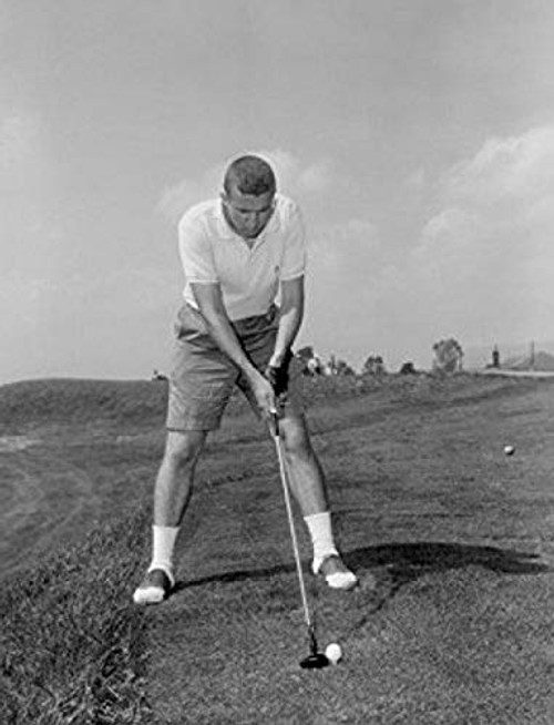 Front view of man playing golf Poster Print  18 x 24