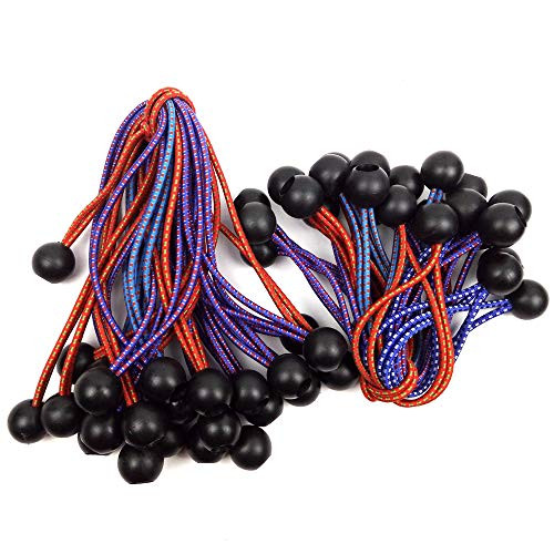 63061 DAJIA 50-pack ball bungee 25 Piece 6inch BALL BUNGEE and 25 Piece 9 inch BALL BUNGEE Canopy Ties tarp ties Bungee Cord 