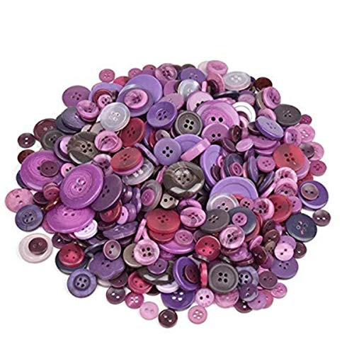 600  Pcs Assorted Size Resin Buttons Craft Buttons 2 and 4 Holes Round Craft Sewing Buttons for Art   Crafts Projects DIY Decoration DIY Crafts Children s Manual Button Painting  Purple