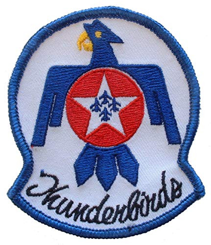 United States Air Force USAF Square Thunderbirds Logo Embroidered Patch with Iron On Adhesive