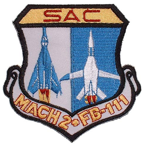 United States Air Force USAF SAC Strategic Air Command MACH 2 FB 111 Embroidered Patch with Iron On Adhesive