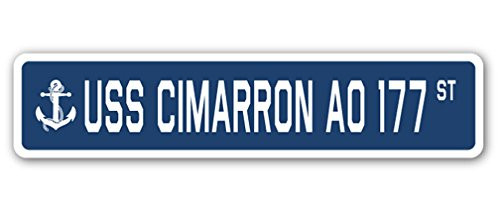 USS CIMARRON AO 177 Street Sign us Navy Ship Veteran Sailor Gift