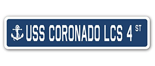 USS Coronado LCS 4 Street Sign us Navy Ship Veteran Sailor Gift