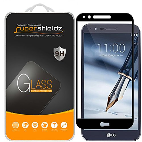 2 Pack  Supershieldz for LG  Stylo 3 Plus  Tempered Glass Screen Protector  Full Screen Coverage  Anti Scratch Bubble Free  Black