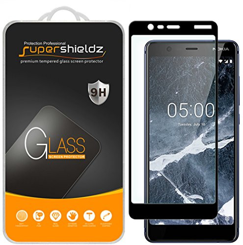 2 Pack  Supershieldz for Nokia 51 Tempered Glass Screen Protector  Full Screen Coverage  033mm Anti Scratch Bubble Free  Black