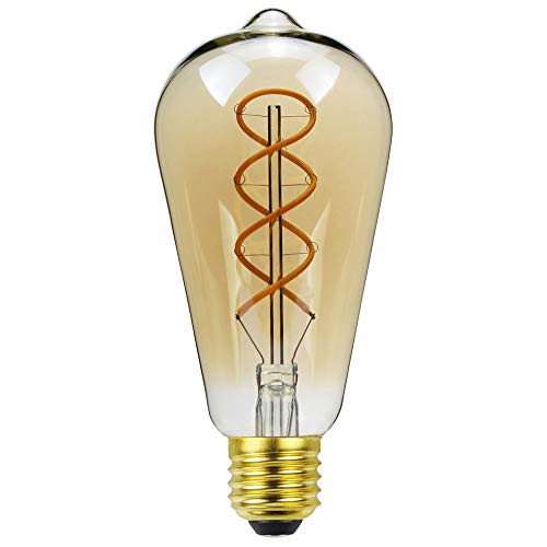 TIANFAN Led Bulb Vintage Light Bulb ST64 Edison Bulb 4W Dimmable Spial Led Filament Love Decorative Light Bulb  Golden