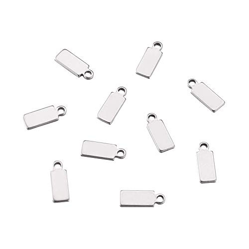 Pandahall 100pcs 304 Stainless Steel Tiny Rectangle Blank Stamping Tags Pendants Charms 11x4x06mm for Bracelet Necklace Jewelry Making Pandahall 100pcs 304 Stainless Steel Tiny Rectangle Blank Stamping Tags Pendants Charms 11x4x06mm for Bracelet Necklace Jewelry Making