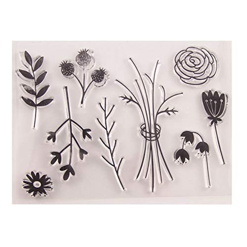 DIY Beautiful Flowers Leaves Floral Stamp Rubber Clear Stamp Seal Scrapbook Photo Album Decorative Card Making Clear Stamps