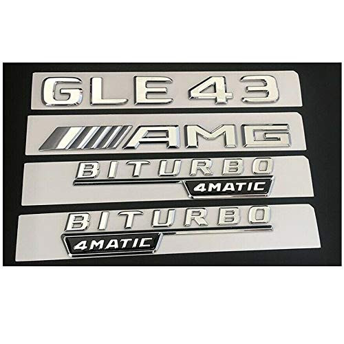 miling Chrome GLE43 Fit AMG BITURBO 4MATIC Fender Badge Emblems for AMG W166 C292