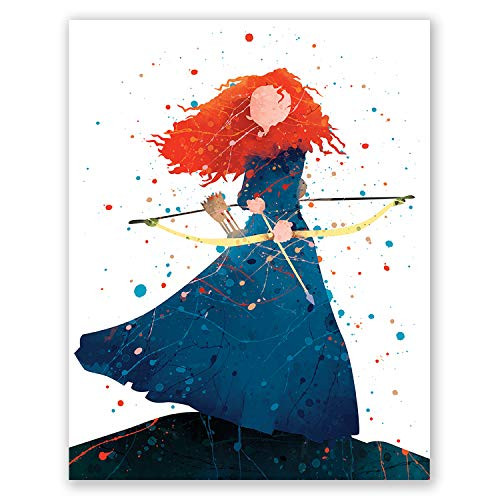 Merida Poster  Girls Bedroom Art Print  Brave Movie Wall Home Decor  Princess Picture (8x10)