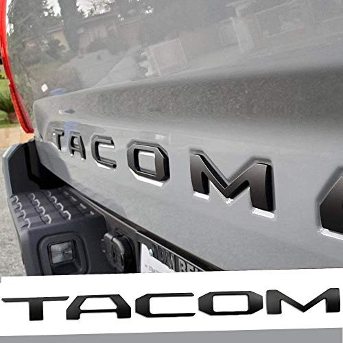 Auto safety Tailgate Insert Letters for Toyota Tacoma 2016 2017 2018 2019 2020 3D Raised Zinc Alloy Rear Emblem Decals with 3M Adhesive Matte Black