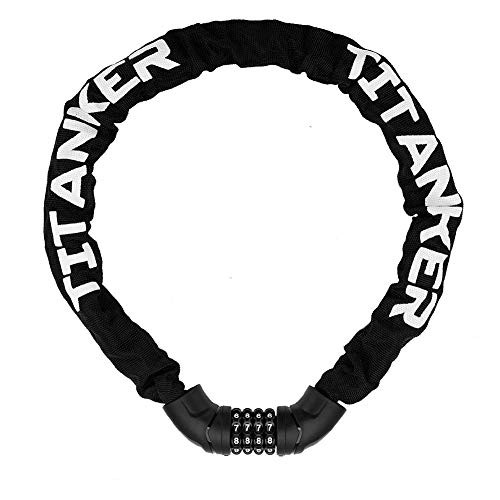 Titanker Bike Chain Lock Security Anti Theft Bike Lock Chain Resettable Combination Bicycle Chain Lock Bike Locks for Bike Motorcycle Bicycle Door Gate Fence Grill 8mm Thick Chain Titanker Bike Chain Lock Security Anti Theft Bike Lock Chain Resettable Combination Bicycle Chain Lock Bike Locks for Bike Motorcycle Bicycle Door Gate Fence Grill 8mm Thick Chain