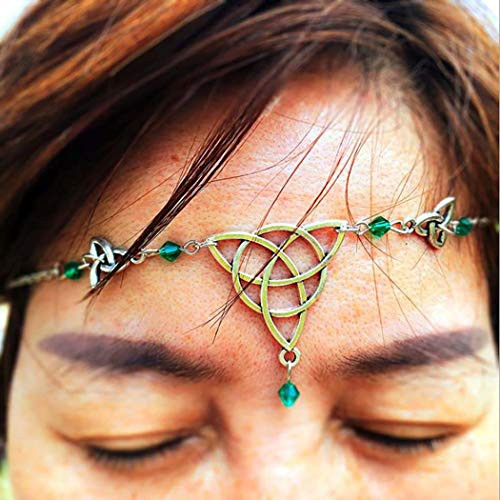 Bomine Boho Head Chain Crystal Hair Chain Forehead Festival Wedding Headpieces Hair Acessories for Women and Girls  Green Bomine Boho Head Chain Crystal Hair Chain Forehead Festival Wedding Headpieces Hair Acessories for Women and Girls  Green