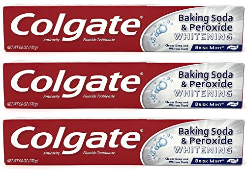 Colgate Baking Soda and Peroxide Whitening Toothpaste Brisk Mint 6 oz  Pack of 3