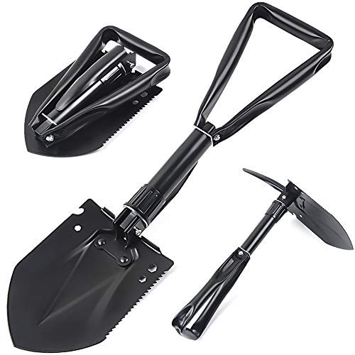 Sposuit Folding Camping Shovel Portable Camping Multitool Survival Shovel Entrenching Tool for Off Road Camping Gardening Hunting Digging Dirt Mud and Snow