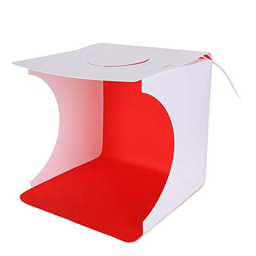 Tosuny Ring Light Photo Studio Box Portable Folding LED Ring Light Photostudio with 6 Background Cloths Folding Photo Studio Kit for Small Scale Photography