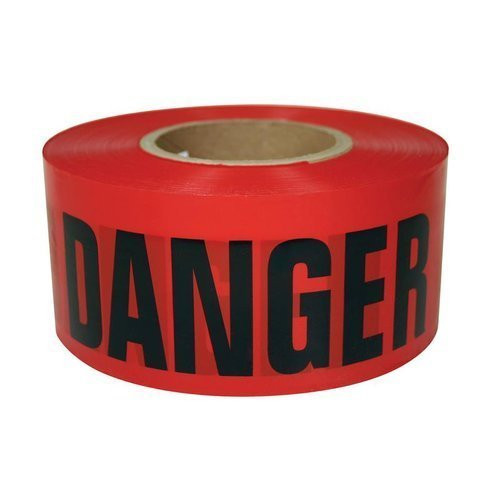 Troy Safety High Visibility Red Danger DO NOT Enter Tape 3  x 1000Feet Tear Resistant Design  1 Roll