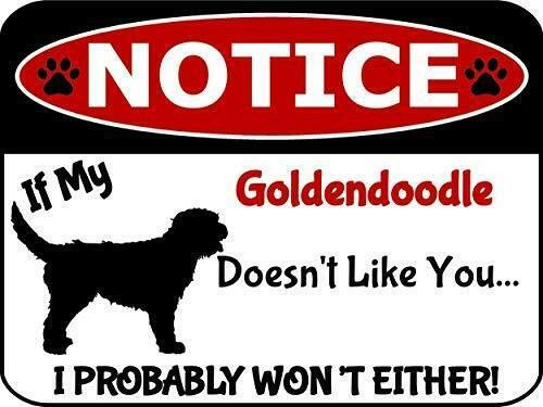 Top Shelf Novelties Notice If My Goldendoodle Doesn t Like You I Won t Either Dog Notice Sign SP2916