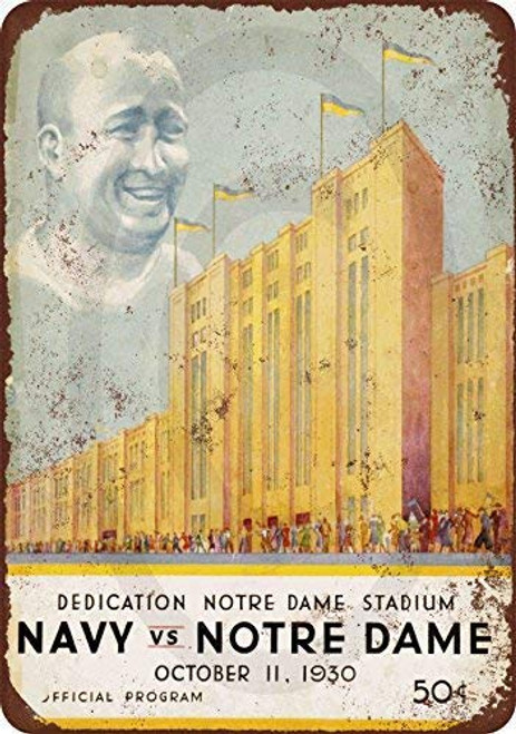 Joeaney New Tin Sign Aluminum Retro 1930 Dedication Notre Dame Stadium Navy Game Vintage Metal Sign 8 X 12 Inch Joeaney New Tin Sign Aluminum Retro 1930 Dedication Notre Dame Stadium Navy Game Vintage Metal Sign 8 X 12 Inch
