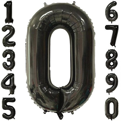 1973 OI 40 Inch Black Large Number Balloons Mylar Foil Big Number 0 Giant Helium Balloon Birthday Party Decoration
