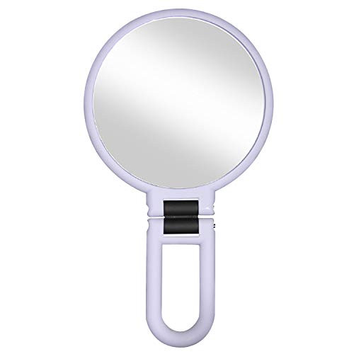 Vtrem Magnifying Makeup Mirror 15X 1X Double Sided Handheld Mirror with Magnification Portable Folding Vanity Mirror with Stand for Home Travel Purple