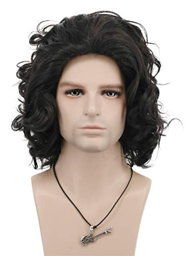 VGbeaty Adult Men Dark Brown Short Curly Wig Halloween Cosplay Costume Party Wig
