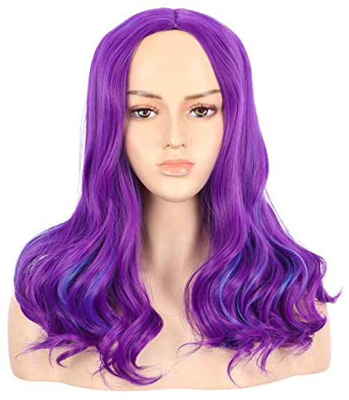 VGbeaty Adult Women Long Wave Purple and Blue Costume Wig Halloween Cosplay Anime Wig VGbeaty Adult Women Long Wave Purple and Blue Costume Wig Halloween Cosplay Anime Wig