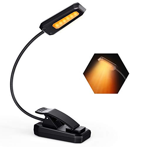 Vont Book Light Reading Light Rechargeable Book Light for Reading in Bed  90 Hours  Eye Protection LEDs Reading Lamp Clip On Light Clamp Light Bed Lamp 3 Modes Warm Amber Light  1600k