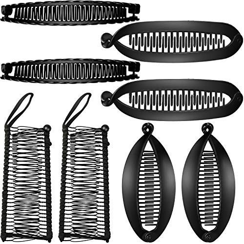 8 Pieces Banana Hair Clips Clincher Combs Large Vintage Banana Clips Comb Tool Multipurpose Hair Comb Double Combs Clip Claws for Women Girls Thick Curly Hair 4 Styles Black 8 Pieces Banana Hair Clips Clincher Combs Large Vintage Banana Clips Comb Tool Multipurpose Hair Comb Double Combs Clip Claws for Women Girls Thick Curly Hair 4 Styles Black