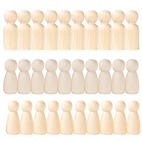 30 Pcs Unfinished Wooden Peg Dolls People Bodies Natural Wood Shapes Figures Decorative Doll Bodies for DIY Arts and Crafts 30 Pcs Unfinished Wooden Peg Dolls People Bodies Natural Wood Shapes Figures Decorative Doll Bodies for DIY Arts and Crafts