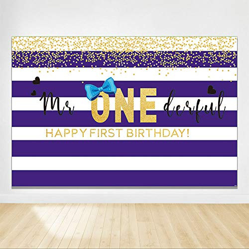 Mr Onederful Birthday Backdrop Purple Stripe Prince 1st Birthday Background Baby Boy First Birthday Party Backdrops Boys Photo Props Decorations 6x4ft Mr Onederful Birthday Backdrop Purple Stripe Prince 1st Birthday Background Baby Boy First Birthday Party Backdrops Boys Photo Props Decorations 6x4ft