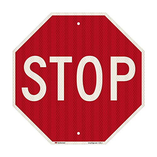 SmartSign STOP MUTCD Sign 18 3M High Intensity Grade Reflective Aluminum SmartSign STOP MUTCD Sign 18 3M High Intensity Grade Reflective Aluminum