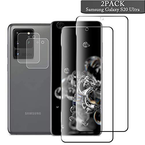 JKPNK Galaxy S20 Ultra Screen Protector   Camera Lens Protector  2 Pack   2 Pack  HD Full Coverage  Anti Glare   Bubble Free  Screen Protector for Samsung Galaxy S20 Ultra