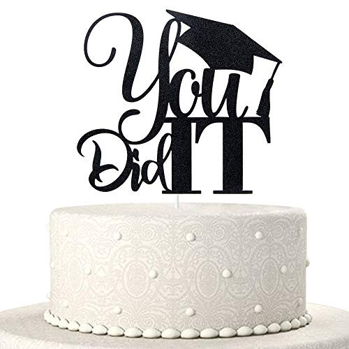 You Did It Cake Topper   Graduation Cake Topper   Grad Cake TopperGraduation Party Decorations SuppliesCollege High School Graduation  Black