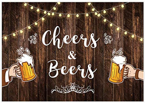 Allenjoy 7x5ft Cheers and Beers Celebrations Backdrop for Men 30th 40th 50th Birthday Party Banner Rustic Glitter Wood Adult Bday Photography Background Photo Booth Allenjoy 7x5ft Cheers and Beers Celebrations Backdrop for Men 30th 40th 50th Birthday Party Banner Rustic Glitter Wood Adult Bday Photography Background Photo Booth