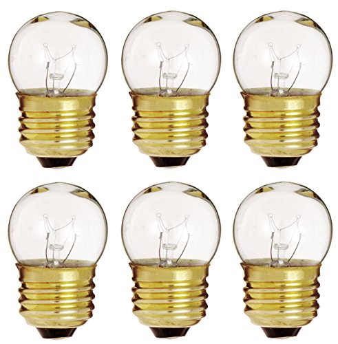 6 Pack Of 7.5-Watt S11 Sign Indicator 7.5S11 Medium (E26) Base Clear Incandescent Light Bulb