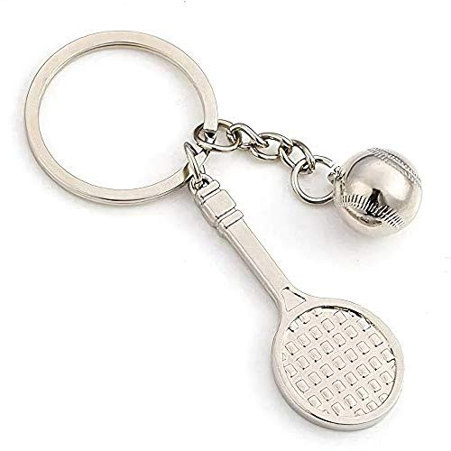 Tennis Ball Racket Keychain Olympic Games Key Ring Sports Gift Metal Keyfob  Tennis Ball